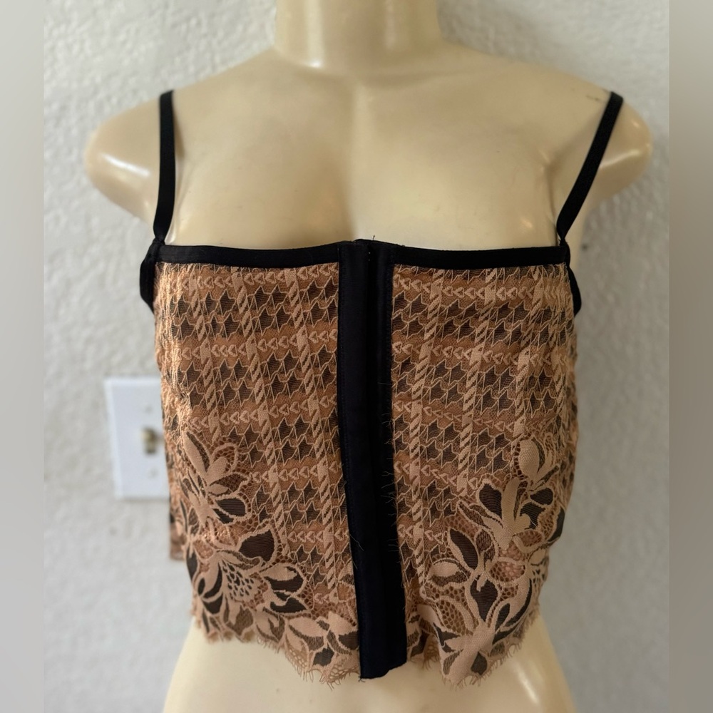 Elegant Lace Tan Top aerie sexy crop y2k summer ter